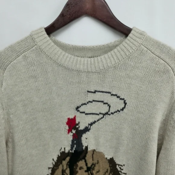 NWT Abercrombie & Fitch Madeline Cowgirl Crewneck Sweater Western Knit Size Sm - Picture 4 of 16